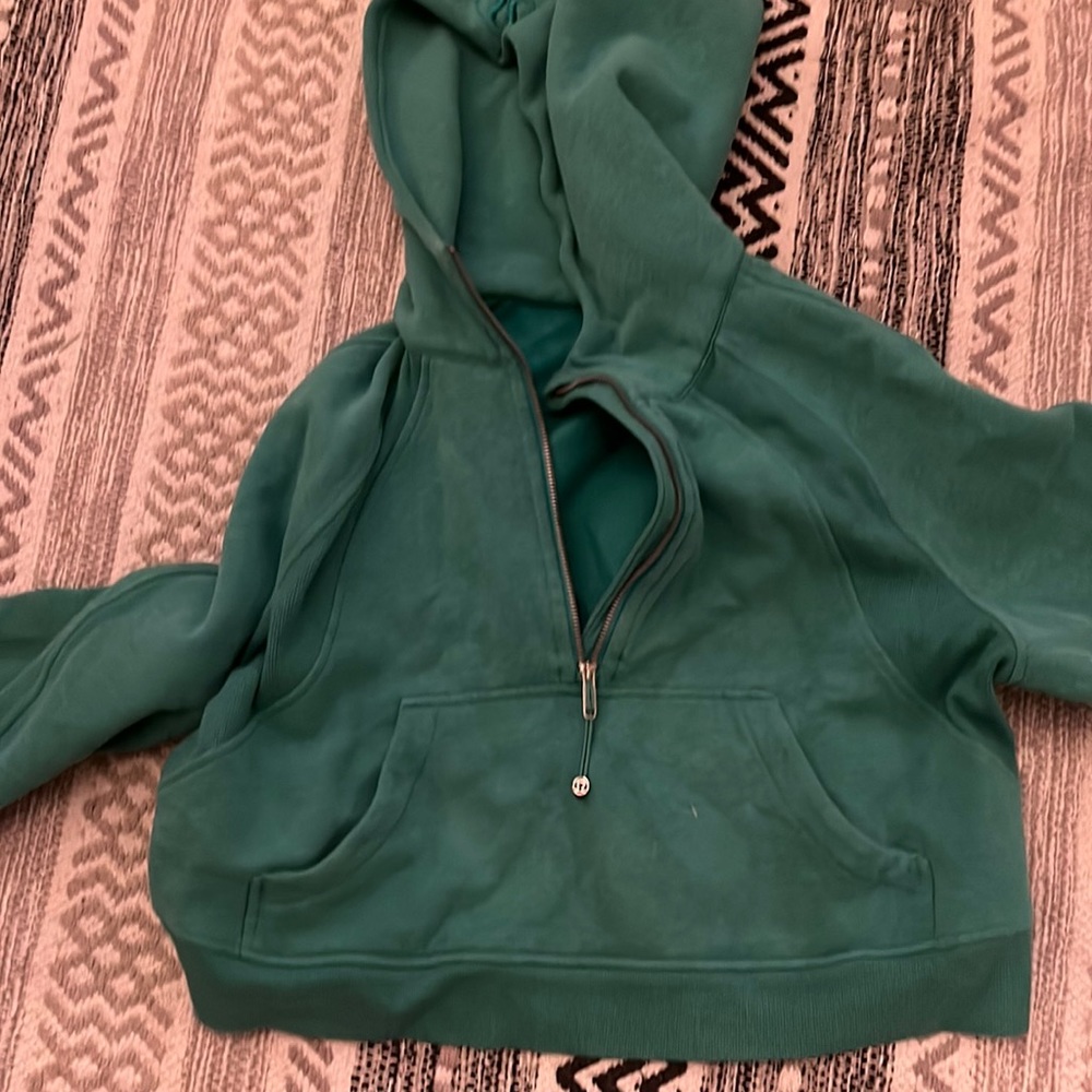 Green heathered Maldives scuba Lululemon cropped oversized hoodie m/l